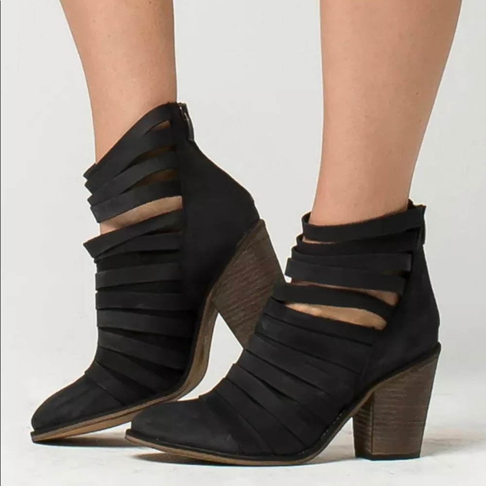 Free People Black Heeled Bootie